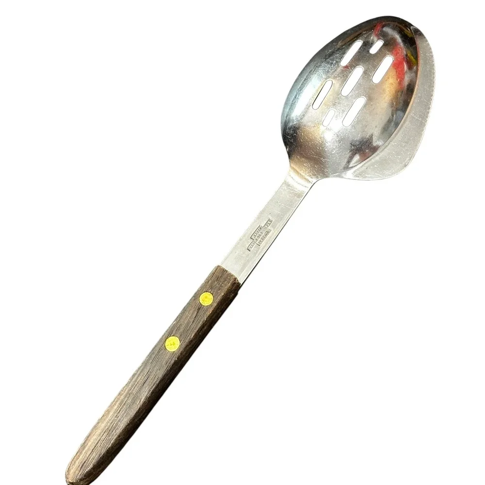 VTG Warco Stainless Steel Slotted Spoon Serrated Advertising Carollton‎ Federal